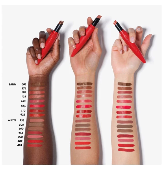 Make Up For Ever Rouge Artist For Ever 608 - Nemlendirici, Uzun Süre Kalıcı Saten Ve Mat Ruj - Resim 3