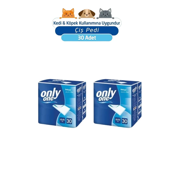 ONLYONE KEDİ-KÖPEK ÇİŞ PEDİ 60X90 cm 30'LU 2 PAKET