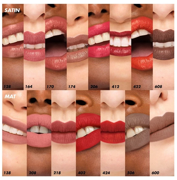 Make Up For Ever Rouge Artist For Ever 128 - Nemlendirici, Uzun Süre Kalıcı Saten Ve Mat Ruj - Resim 2