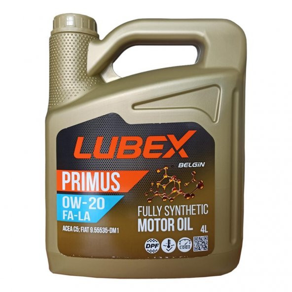 Lubex Primus FA-LA 0W-20 4 Lt Partiküllü Fiat Onaylı Motor Yağı - 2