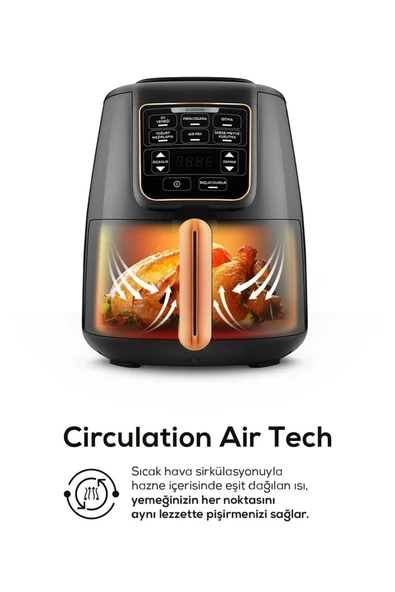 Air Pro Cook Xl 2 In 1 Konuşan Airfryer Black Cooper 4 Kişilik - 5