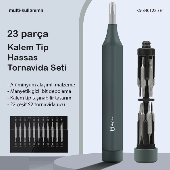 Kingsdun 23'ü 1 Arada Manyetik Hassas Tornavida Seti KS-840122 - 2