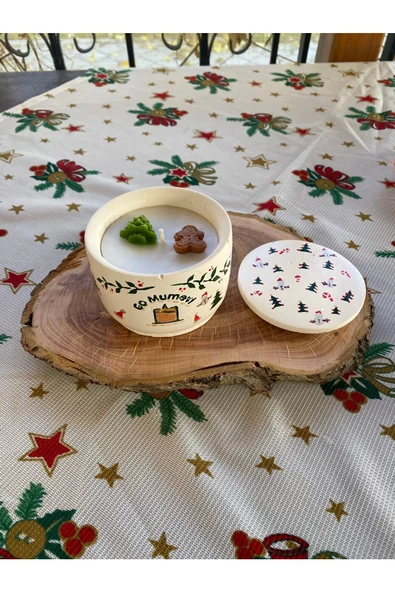 Go mumevi kapaklı kasede yılbaşı konseptli  kokulu mum