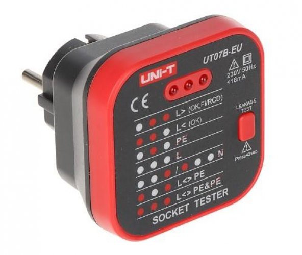 Unı-T Ut07b-Eu Priz Test Cihazı - Resim 2