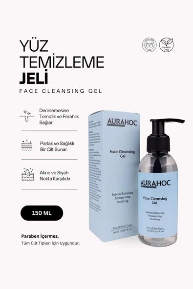 AURAHOC Liçi Özlü Arındırıcı & Sebum Dengeleyici Yüz Temizleme Jeli 150ml Taze Ve Dengeli Cilt - 2