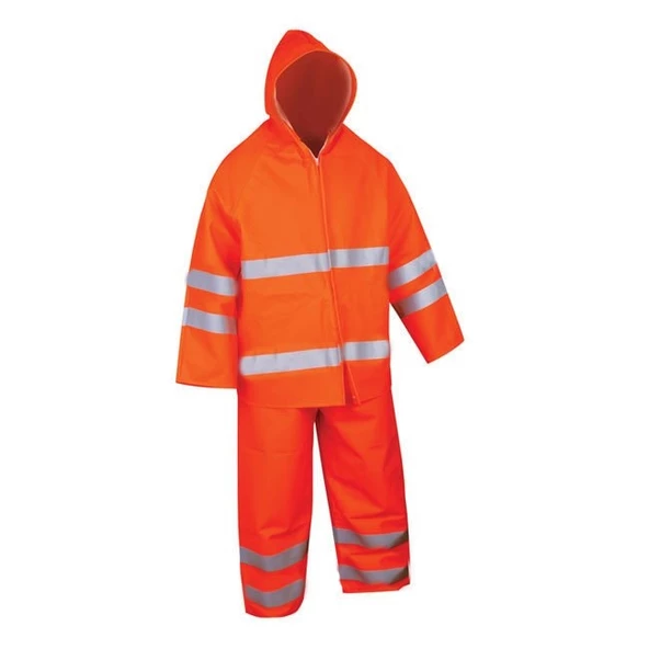 Yağmurluk Takım Reflektörlü 45 Mic. - Turuncu ürün görseli