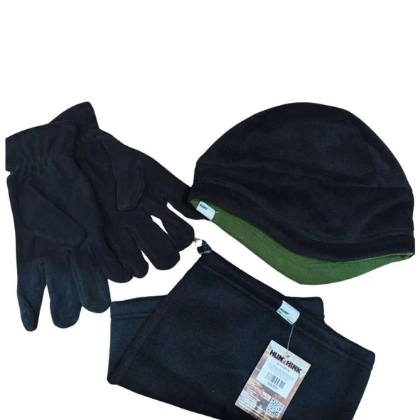 Hunthink Bere-Boyunluk-Eldiven Seti Siyah Haki - 2