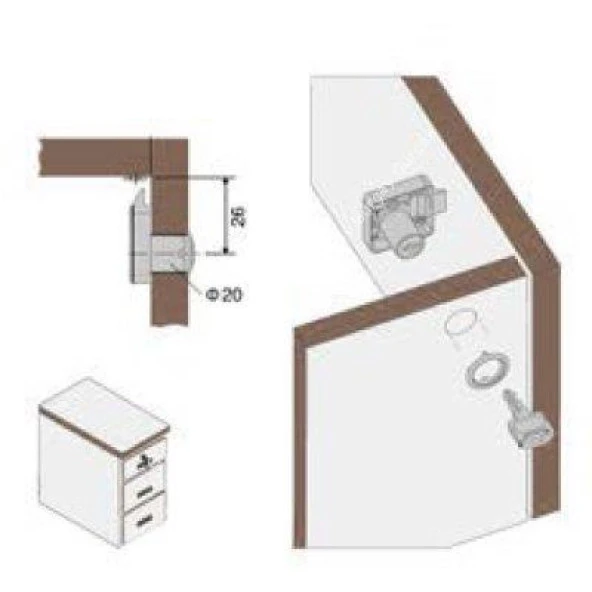 Çarpma Çekmece Kapak Kilidi - 2