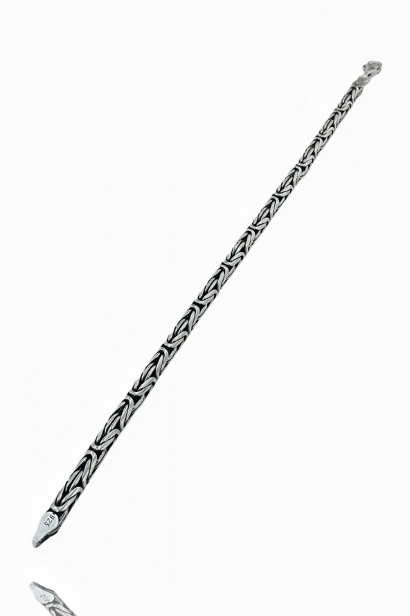 5 mm 27 gr Kalın Kusursuz Kral Zinciri 925 Gümüş Bileklik - 2