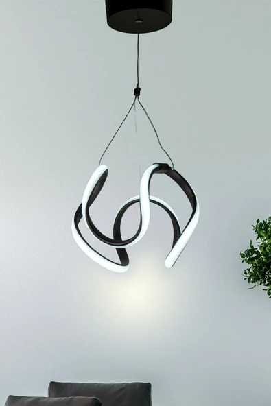 Supply Home Papatya Model Siyah Modern Sarkıt Led Avize Beyaz Işık - 2