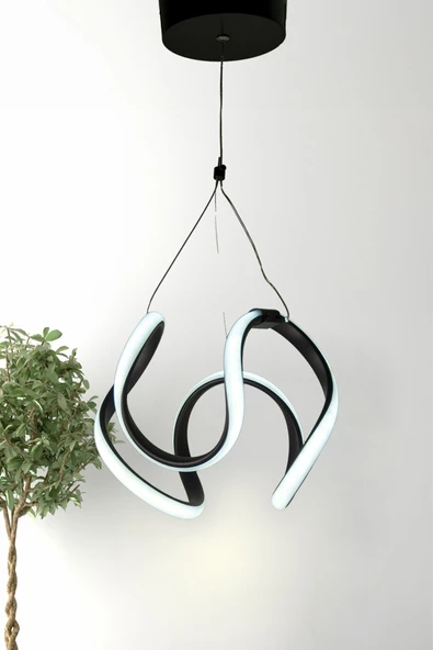 Supply Home Papatya Model Siyah Modern Sarkıt Led Avize Beyaz Işık - 3