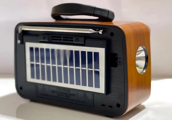 RT-836 Nostalji Solar Güneş Enerjili Bluetooth/USB/Sd kart/ Radyo mp3 Player Müzik Kutusu - 4