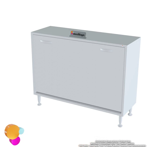Modilayn SÖKE 100x75x32,5 cm lik Ekstra Büyük 3 Çamaşır Sepet Hazneli Dolap Banyonuzun Yeni Gözdesi - 8