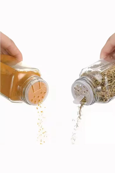 Digithome Etiketli 12’li Bambu Kapaklı Cam Kare Baharatlık Seti 125ml THN86125 C- 1-1-18 - 2