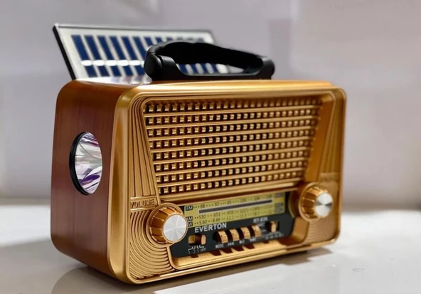 RT-836 Nostalji Solar Güneş Enerjili Bluetooth/USB/Sd kart/ Radyo mp3 Player Müzik Kutusu