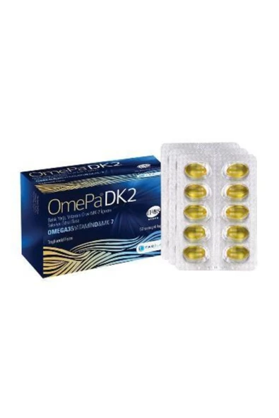 OmePa DK2 Balık Yağı Vitamin D ve MK-7 Vitamin 50 Kapsül