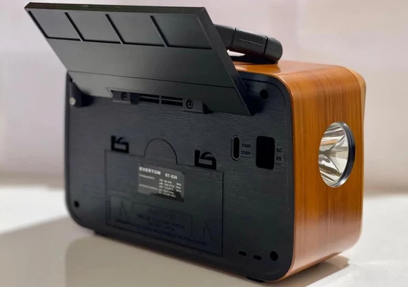 RT-836 Nostalji Solar Güneş Enerjili Bluetooth/USB/Sd kart/ Radyo mp3 Player Müzik Kutusu - 5