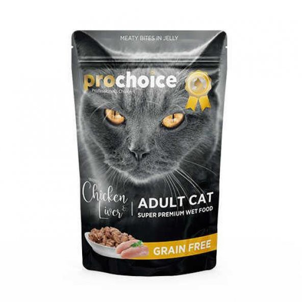 ProChoice Pouch Tahılsız Tavuklu ve Ciğerli Kedi Konserve 85gr