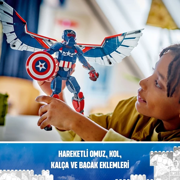 Lego Marvel Yeni Kaptan Amerika Yapım Figürü 76296 - Resim 8