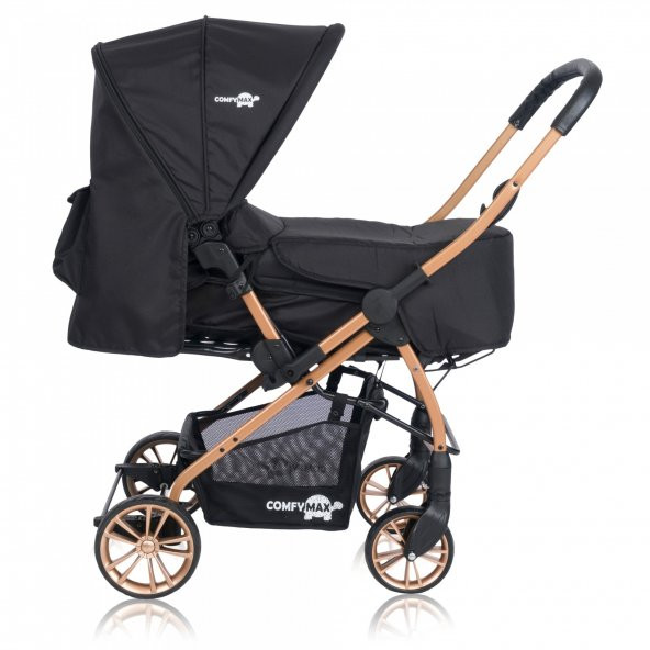 Comfymax Çift Yönlü Lüks Bebek Arabası - Black Thunder - 4