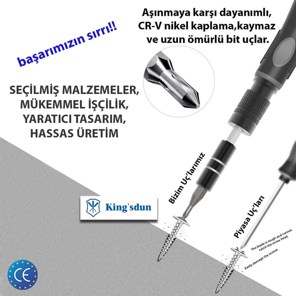 Kingsdun 48 Parçali Tasinabilir Mini Tornavida Seti KS-840059 - 7