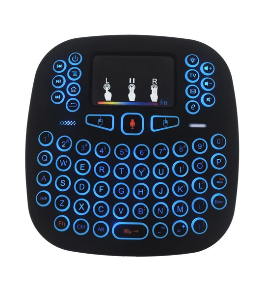 18 Işıklı Kablosuz Mini Smart Kablosuz Klavye Tv Televizyon Ps3 Dokunmatik Mouse