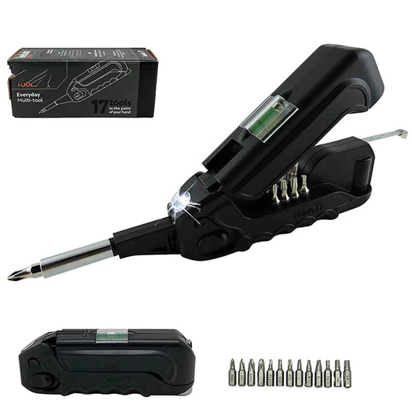 Kingsdun 13 i 1 Arada Metreli ve Terazili Çok Amaçli Ledli Tornavida Seti KS-870017 - 2