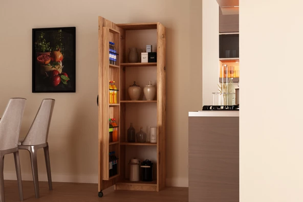 SmartHome Plus Gizmo 4 Bölmeli Raflı Erzak Dolabı - Atlantik Çam - 2