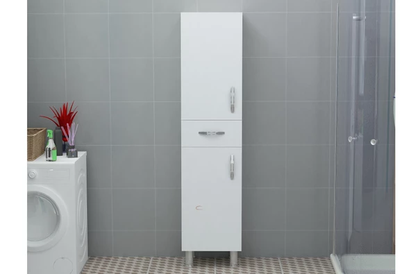 SmartHome Plus Perla 2 Kapak Tek Çekmeceli Boy Dolabı - Beyaz - 4