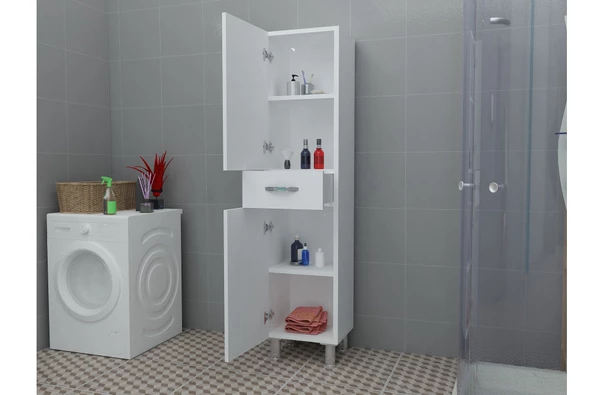 SmartHome Plus Perla 2 Kapak Tek Çekmeceli Boy Dolabı - Beyaz - 2