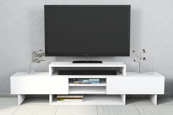 SmartHome Plus Gözde 160 cm Tv Sehpası - Beyaz - 3