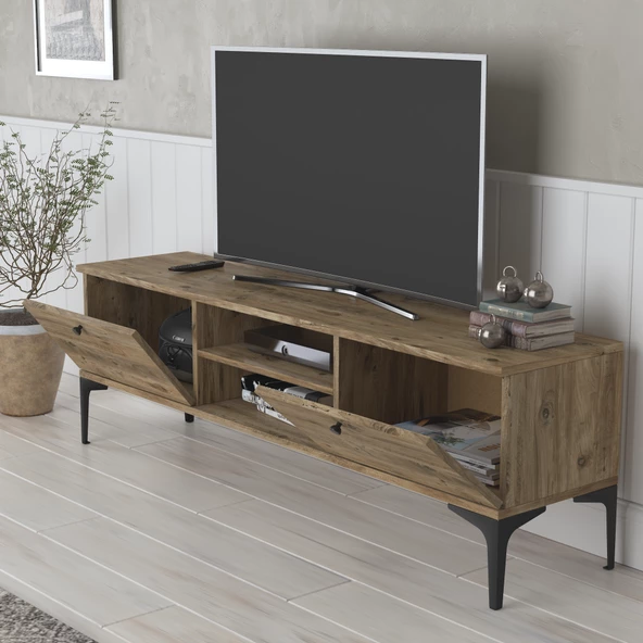 SmartHome Plus Merit Metal Ayaklı Tv Sehpası - Atlantik Çam - 2