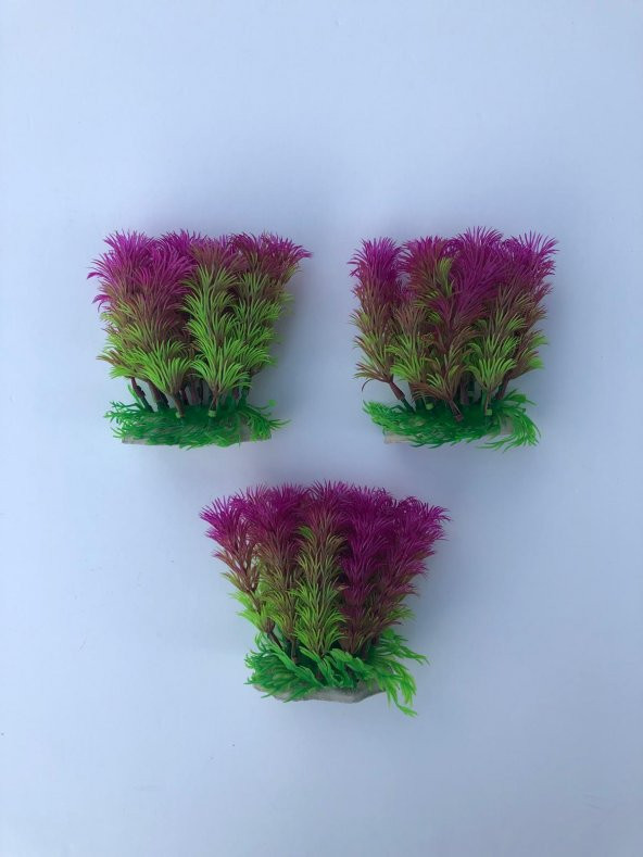 Naturel Color Plastik Akvaryum Bitkisi Mor 10 Cm (3 ADET)
