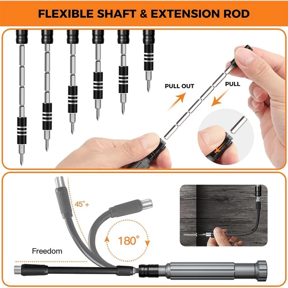 Kingsdun 150 si 1 Arada Manyetik Hassas Tornavida Seti KS-840150 - 11