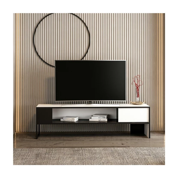 SmartHome Plus Doruk TV Ünitesi - Beyaz - Siyah - 2