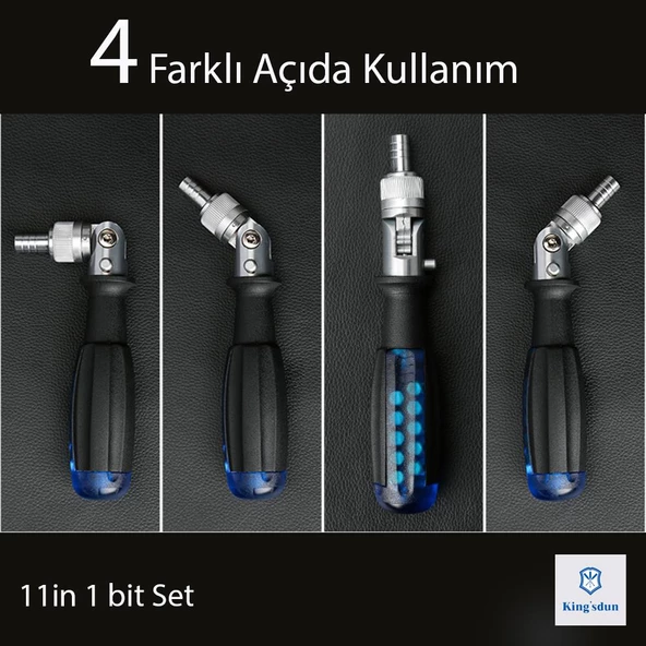 Kingsdun 10 u 1 Arada Circirli Çift Yönlü Tornavida Seti KS-840047 - 3