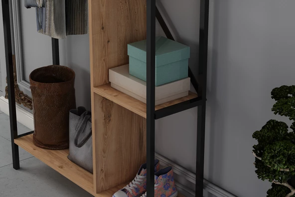 SmartHome Plus Malta Metalli Vestiyer - Atlantik Çam - 3