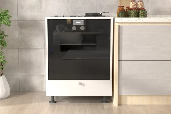 SmartHome Plus Aztek Ayaklı Akastre Fırın Dolabı - Beyaz - 2