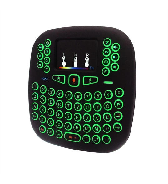 18 Işıklı Kablosuz Mini Smart Kablosuz Klavye Tv Televizyon Ps3 Dokunmatik Mouse - 2