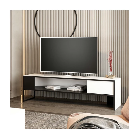 SmartHome Plus Doruk TV Ünitesi - Beyaz - Siyah - 5