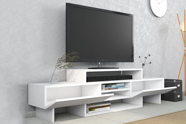 SmartHome Plus Gözde 160 cm Tv Sehpası - Beyaz - 2