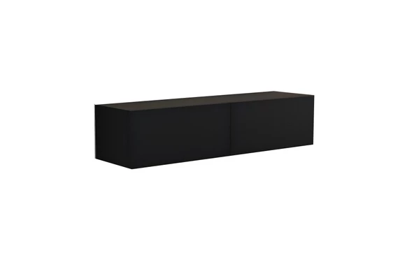 SmartHome Plus Alfa 2 Kapaklı 135 cm Duvara Monte Tv Ünitesi - Siyah - 4