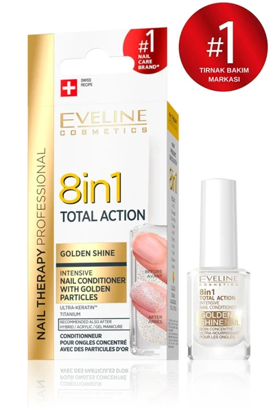 Eveline Cosmetics 8 İn 1 Total Golden Shine 12 ml Intensive Nail Conditioner - 2