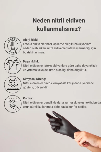 Only Evo Beyond Nitril Muayene Eldiveni L - 3