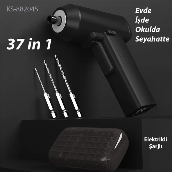 Kingsdun Sarjli Tornavida Seti 32 Parça Manyetik Uç 3.6V 1300mAH - 3