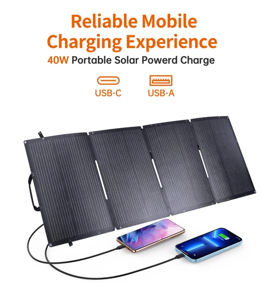 Solar Şarj 40W Güneş Enerjili Powerbank, Güç Ünitesi - Resim 4