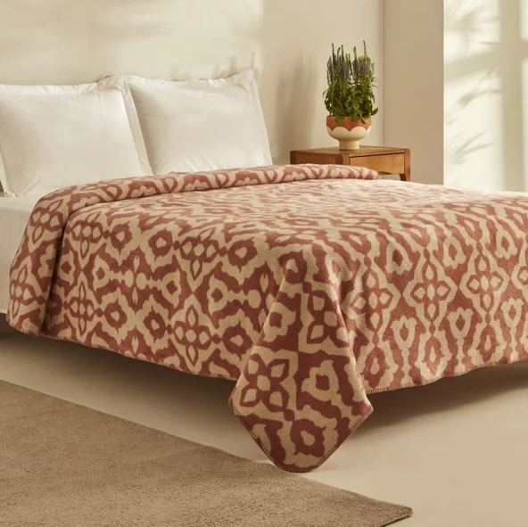 Karaca Home Rina Pembe Çift Kişilik Pamuklu Battaniye - 2