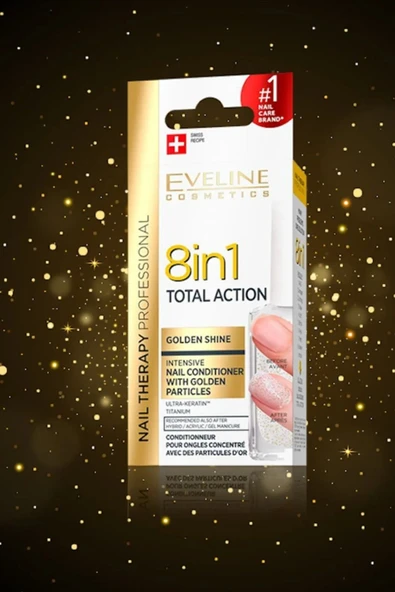 Eveline Cosmetics 8 İn 1 Total Golden Shine 12 ml Intensive Nail Conditioner - 5