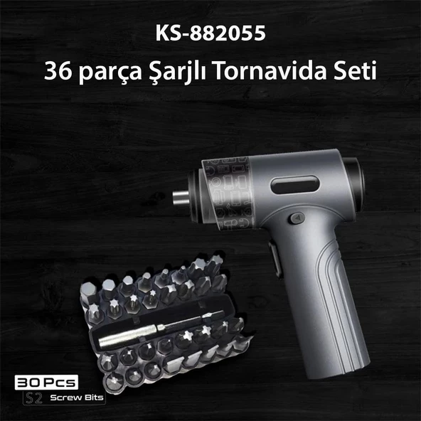 Kingsdun Sarjli Tornavida Seti 36 Parçali Manyetik Uç 5V 2500mAH - 3