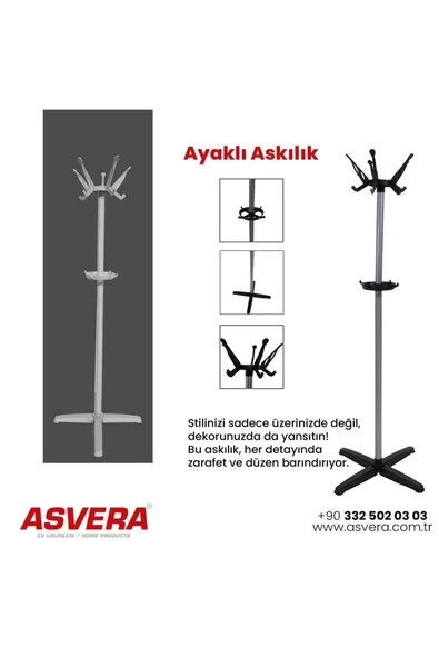 ASVERA - Portatif Portmanto Askılık